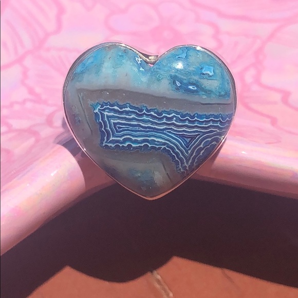 BOUTIQUE LACE AGATE 925 STERLING SILVER RING, 8.5 - Picture 8 of 8